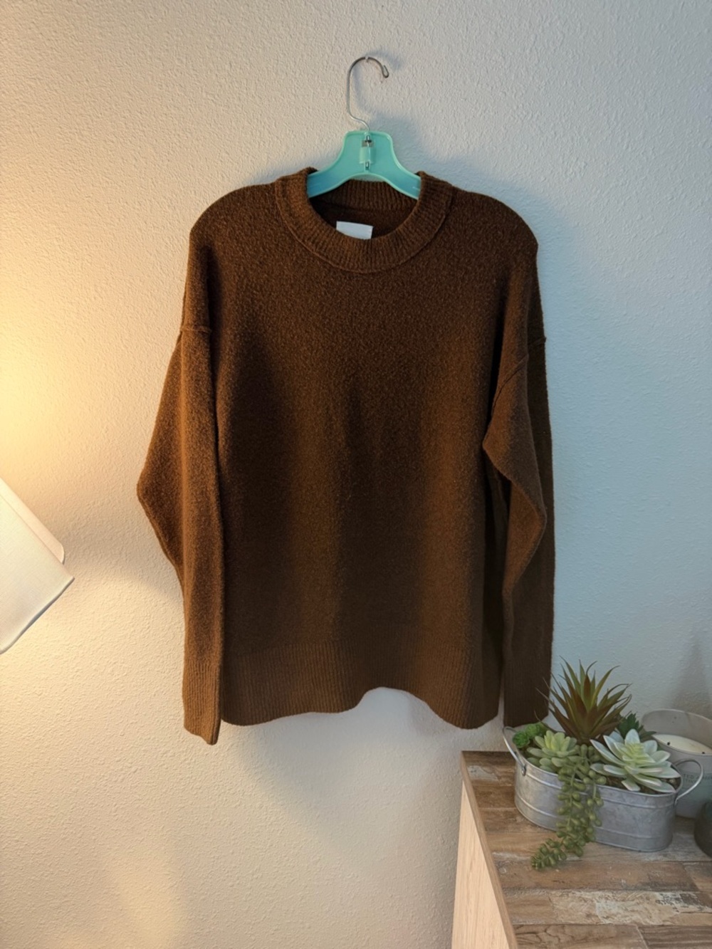aerie Cozy Brown Crewneck Sweater